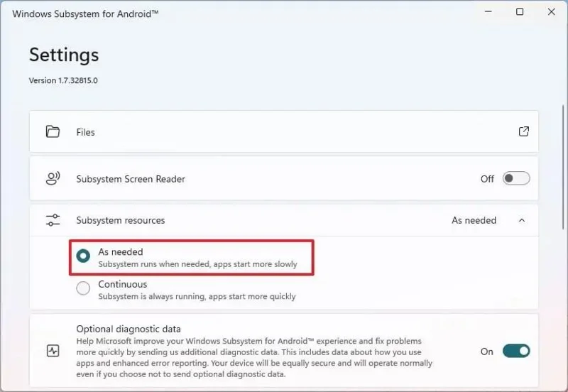 How to always run WSA in background on Windows 11