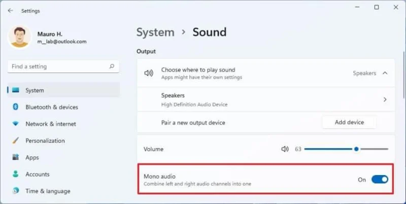 How to enable mono audio on Windows 11