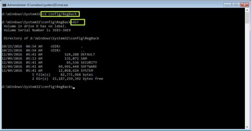 How to restore Registry from secret backup on Windows 10
