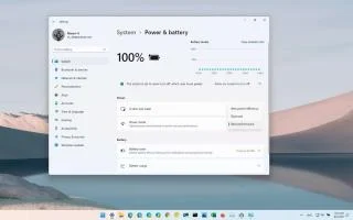 วิธีเปลี่ยนโหมดพลังงานใน Windows 11