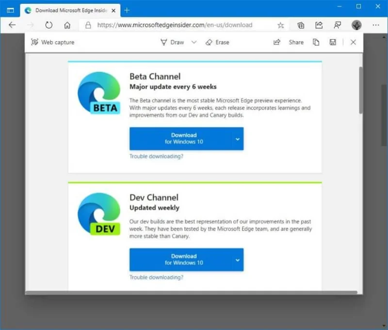 How to take webpage screenshot on Microsoft Edge