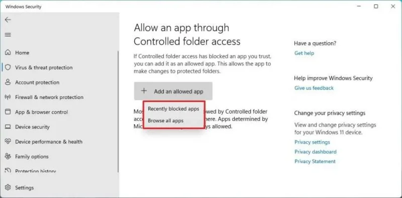 How to enable ransomware protection on Windows 11