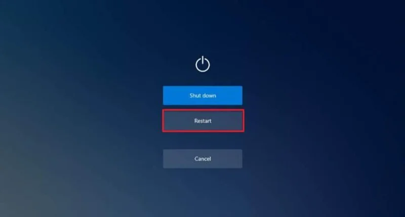 How to shutdown or restart device on Windows 10X