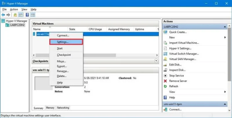 How to enable TPM and Secure Boot on Hyper-V to install Windows 11 on VM