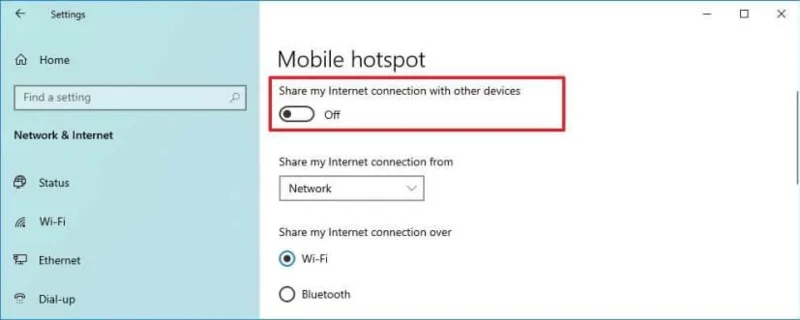 How to enable mobile hotspot on Windows 10