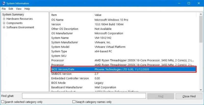 How to check BIOS version on Windows 10