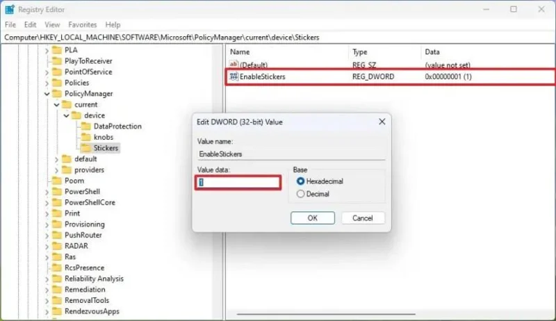How to enable desktop Stickers on Windows 11