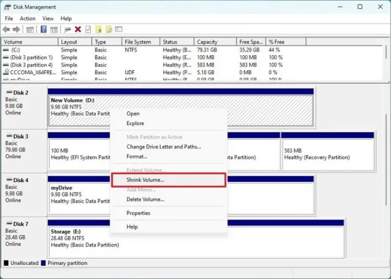How to change partition size on Windows 11