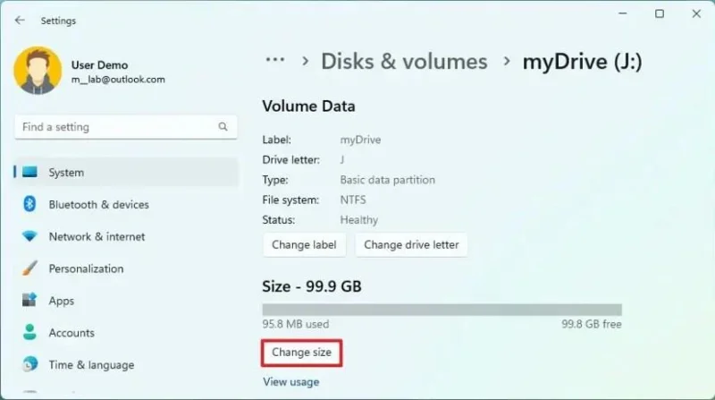 How to change partition size on Windows 11