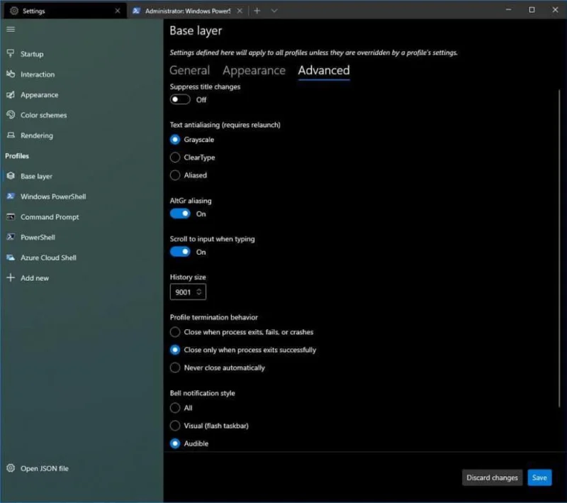 WINDOWS TERMINAL NEW SETTINGS UI CLOSER LOOK