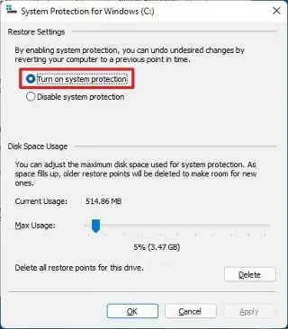 How to create restore point on Windows 11