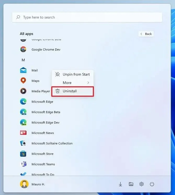 How to uninstall apps on Windows 11