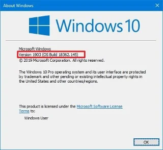 How to determine version of Windows 10