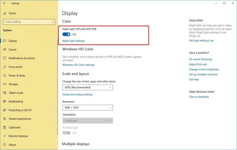 How to enable ‘Night light’ on Windows 10