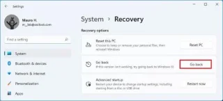 Cách hoàn nguyên về Windows 10 từ Windows 11