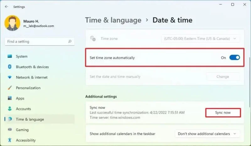 How to change time zone on Windows 11