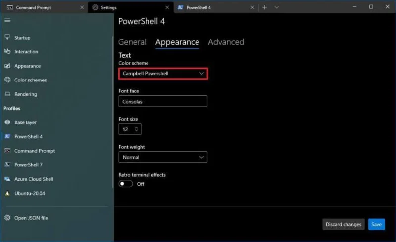 How to restore blue background in PowerShell on Windows Terminal