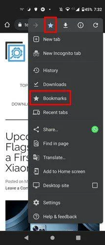 Android için Chrome: Daha Sonra Bir Siteye Nasıl Yer İşareti Eklenir