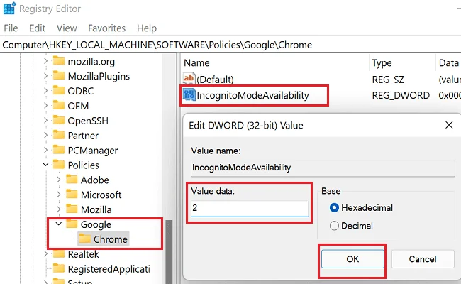 Come rendere Chrome aperto in modalità di navigazione in incognito per impostazione predefinita
