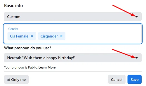 Facebook'ta Cinsiyet Nasıl Değiştirilir