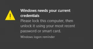 Correctif : Windows a besoin de vos informations didentification actuelles