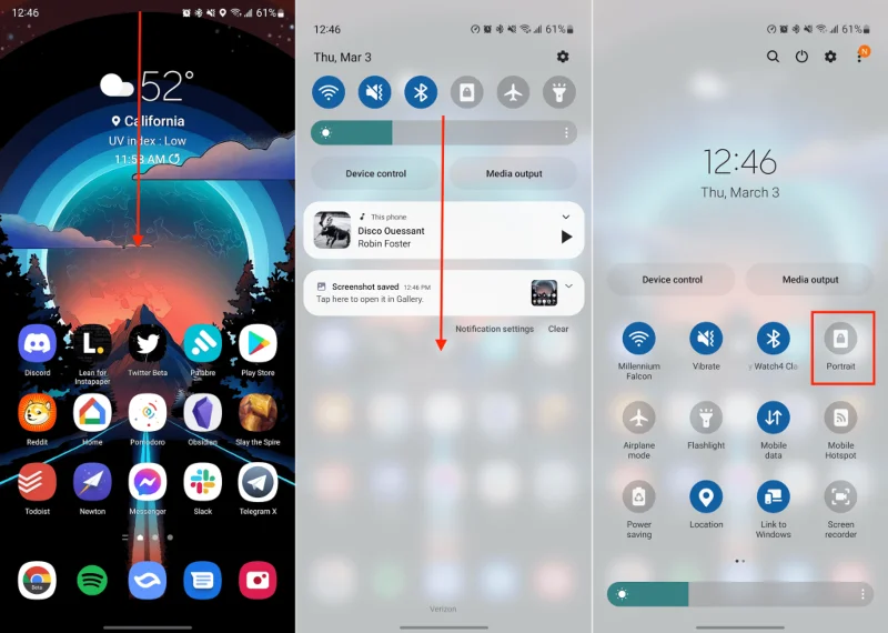 Galaxy S22 : activer/désactiver la rotation automatique de l'écran