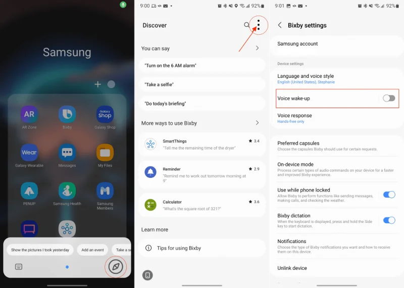 Galaxy S22: Bixby uitschakelen