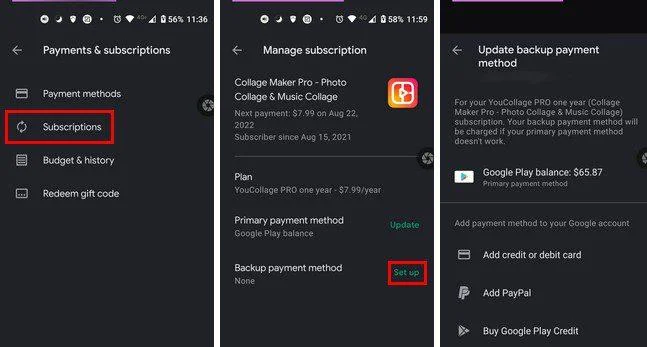 Ajouter un mode de paiement secondaire