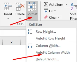 Excel'de Sütun Genişliğini Otomatik Olarak Ayarlama