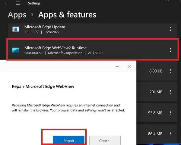 Cómo solucionar problemas de MSEdgeWebView2.Exe en Windows 11