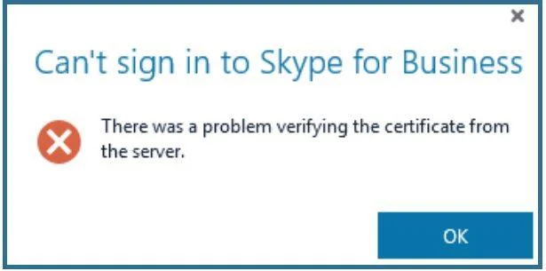 Skype: Sunucudan Sertifika Doğrulanamadı