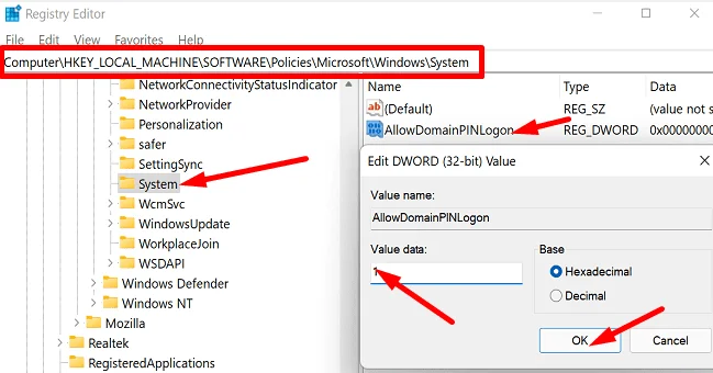 Modificar registro de Windows