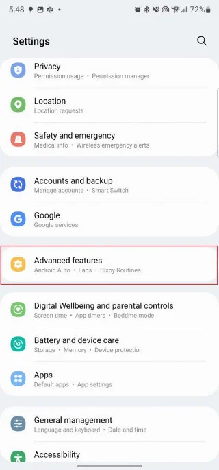 Galaxy S22: Bixby uitschakelen