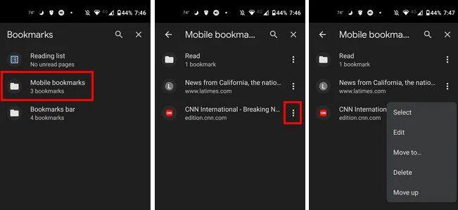 Android için Chrome: Daha Sonra Bir Siteye Nasıl Yer İşareti Eklenir