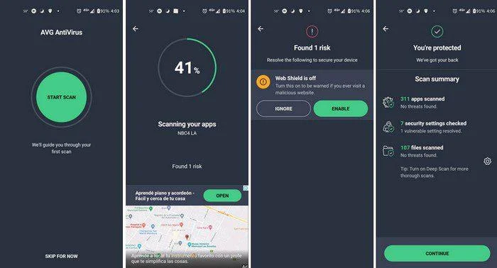 Android için En İyi Ücretsiz Antivirüslerden 5'i