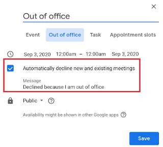 Google Takvim Toplantılarını Otomatik Olarak Reddetme