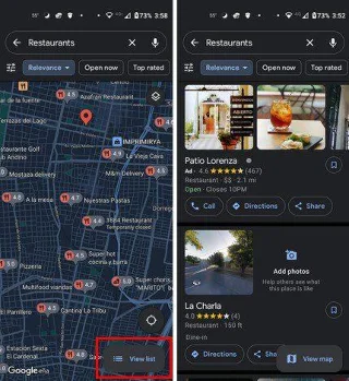 Google Maps : comment voir les restaurants les mieux notés dans votre région