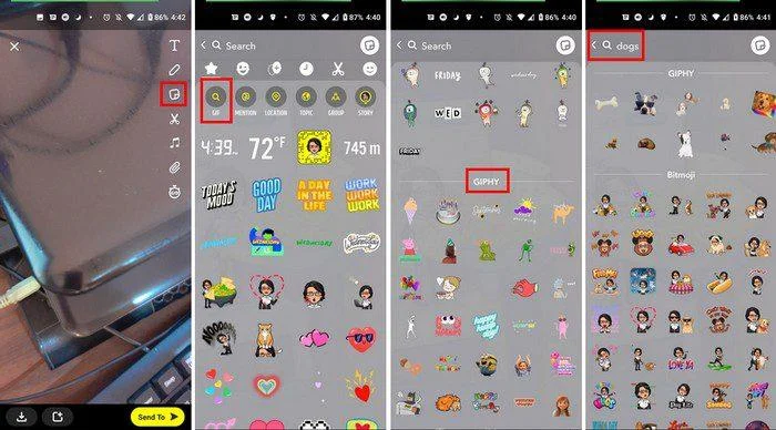 Snapchat Videosu veya Resmine GIF Nasıl Eklenir