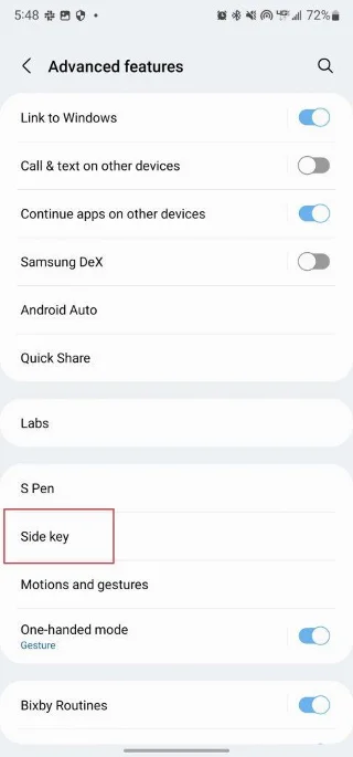 Galaxy S22: Bixby uitschakelen