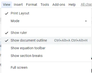 Bagaimana cara menambahkan kerangka dokumen di Google Documents
