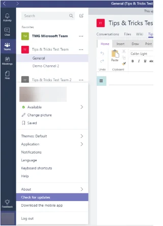 Mise à jour de Microsoft Teams