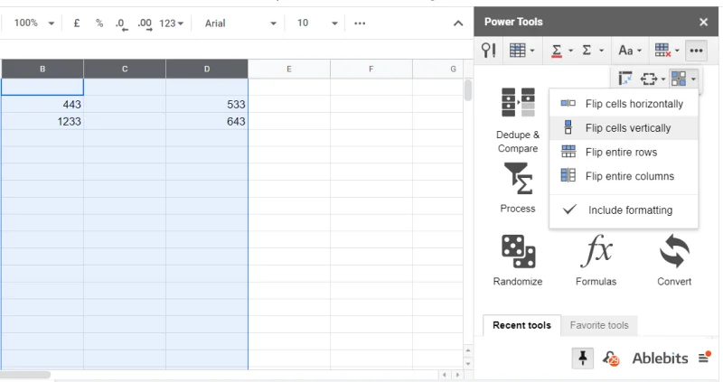 Cara menukar sel di Google Spreadsheet [Dua sel atau lebih]