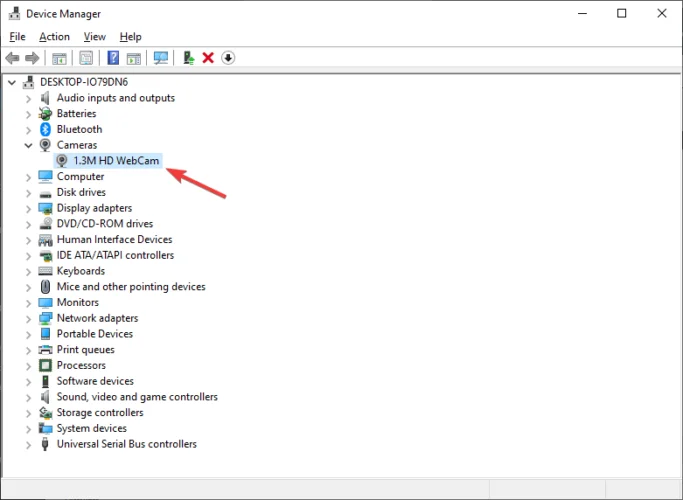 Désinstaller webcam