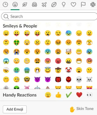Panneau emoji