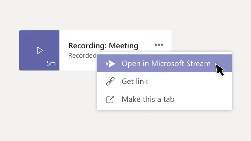 Ouvrir dans Microsoft Stream