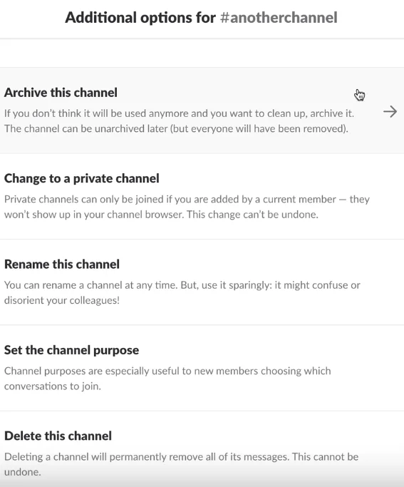 Comment modifier, supprimer ou archiver une chaîne Slack • Guides Slack