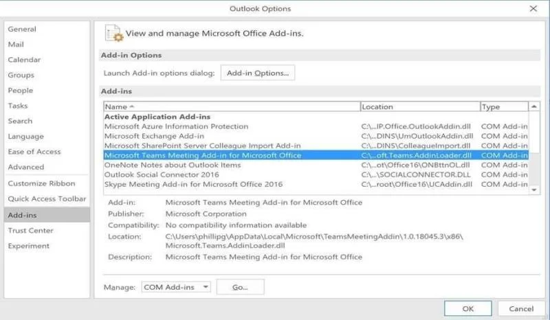 MEMPERBAIKI: Tim Microsoft tidak muncul di Outlook