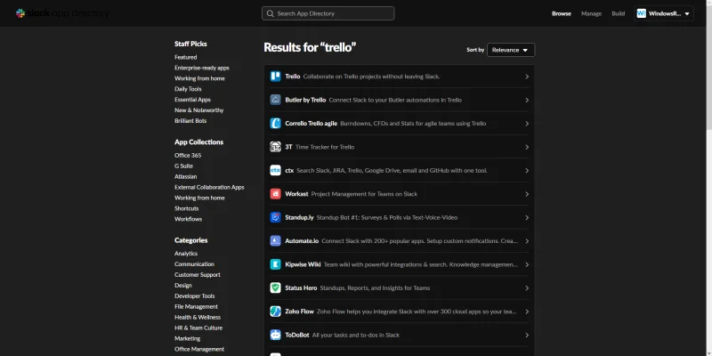 Bagaimana saya bisa menautkan Slack dengan Trello