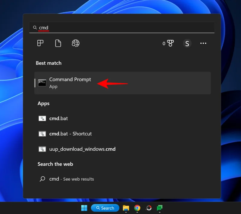 Search Command Prompt