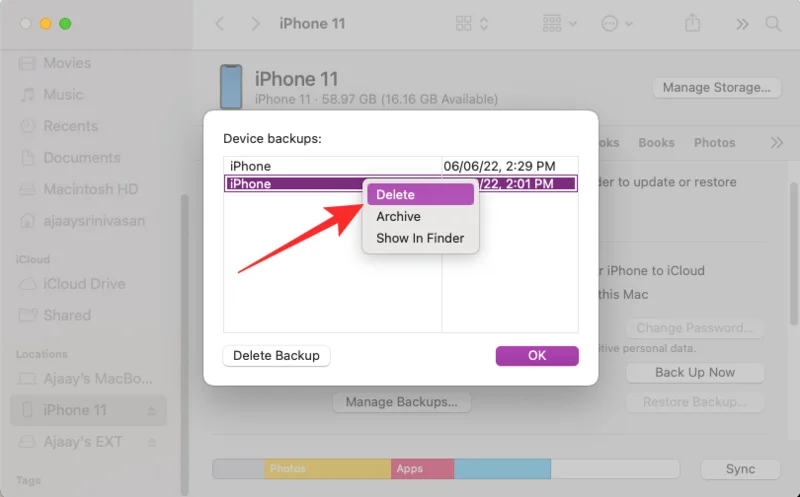 iPhone 백업을 외장 HDD에 복사하는 방법